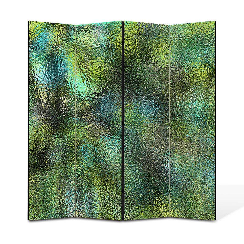 Paravan 4 piese Premium Heartwork TrueColor Verde scurs, Panza pe cadru de lemn, Decoratiuni Moderne pentru Casa, 4 x 45 x 180 cm, 180 x 180 cm