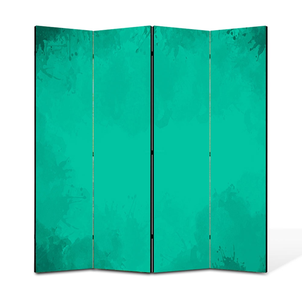 Paravan 4 piese Premium Heartwork TrueColor Turcoaz, Panza pe cadru de lemn, Decoratiuni Moderne pentru Casa, 4 x 45 x 180 cm, 180 x 180 cm
