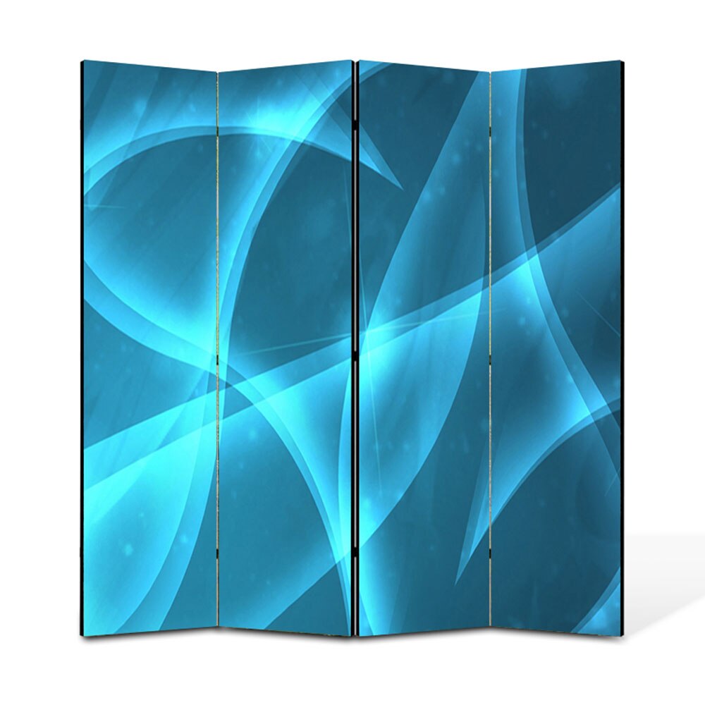 Paravan 4 piese Premium Heartwork TrueColor Lumina Bleu, Panza pe cadru de lemn, Decoratiuni Moderne pentru Casa, 4 x 45 x 180 cm, 180 x 180 cm