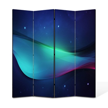 Paravan 4 piese Premium Heartwork TrueColor Unda in spatiu, Panza pe cadru de lemn, Decoratiuni Moderne pentru Casa, 4 x 45 x 180 cm, 180 x 180 cm Paravan 4 piese Premium Heartwork TrueColor Unda in spatiu, Panza pe cadru de lemn, Decoratiuni Moderne pentru Casa, 4 x 45 x 180 cm, 180 x 180 cm