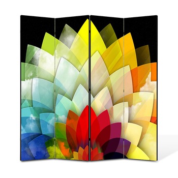 Paravan 4 piese Premium Heartwork TrueColor Floare stilizata, Panza pe cadru de lemn, Decoratiuni Moderne pentru Casa, 4 x 45 x 180 cm, 180 x 180 cm Paravan 4 piese Premium Heartwork TrueColor Floare stilizata, Panza pe cadru de lemn, Decoratiuni Moderne pentru Casa, 4 x 45 x 180 cm, 180 x 180 cm