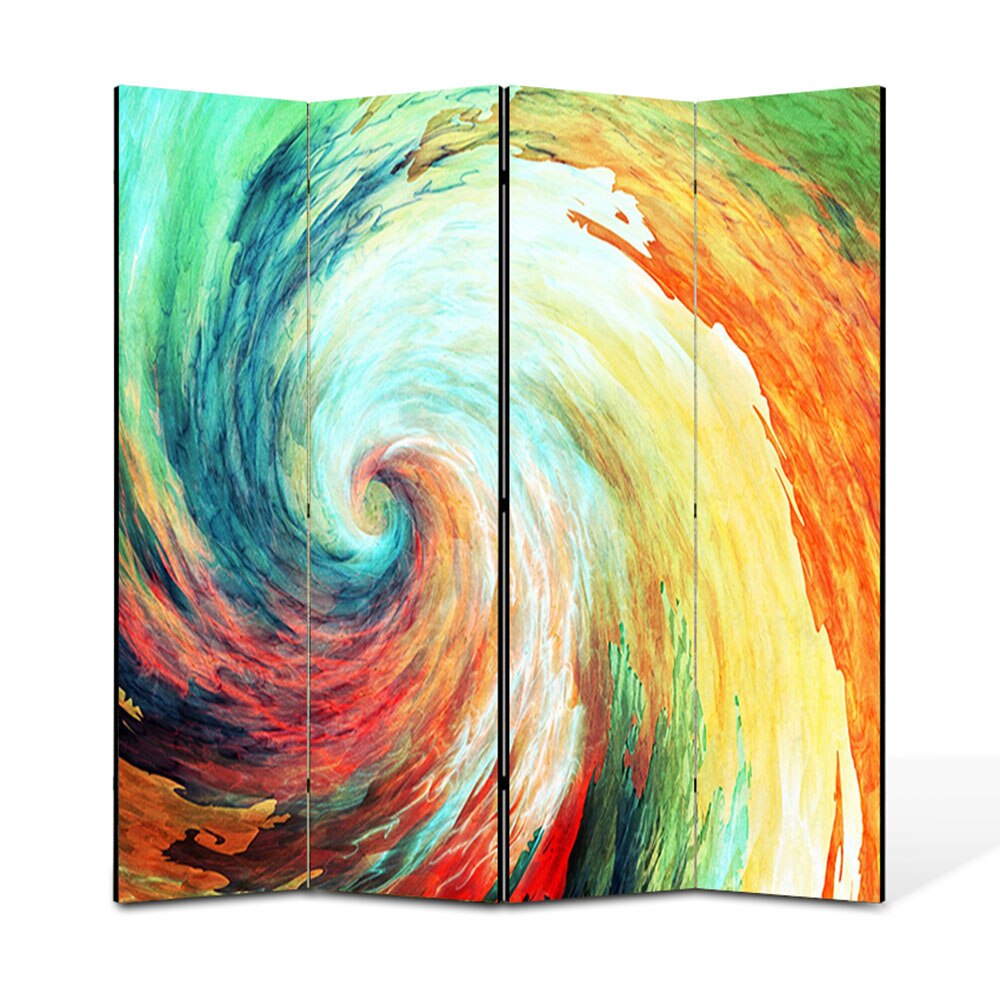 Paravan 4 piese Premium Heartwork TrueColor Spirala, Panza pe cadru de lemn, Decoratiuni Moderne pentru Casa, 4 x 45 x 180 cm, 180 x 180 cm