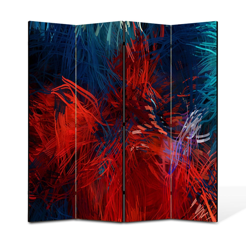 Paravan 4 piese Premium Heartwork TrueColor Compozitie, Panza pe cadru de lemn, Decoratiuni Moderne pentru Casa, 4 x 45 x 180 cm, 180 x 180 cm