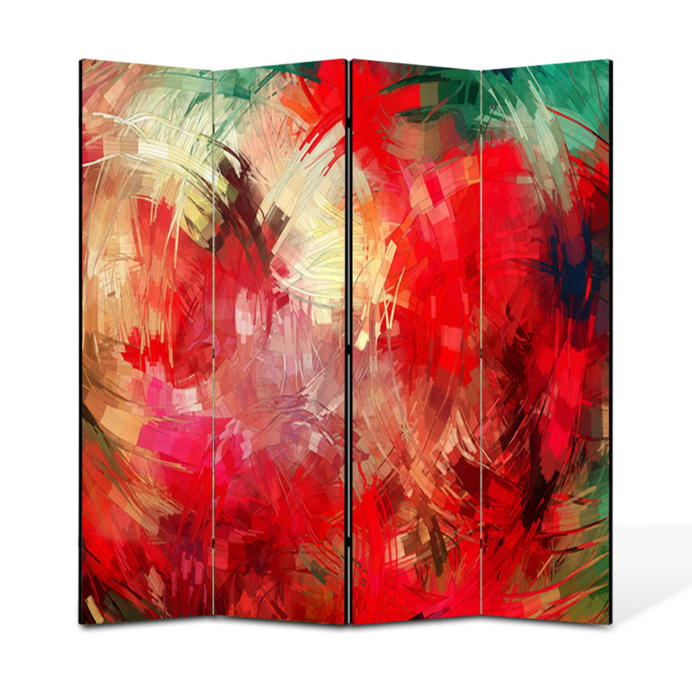 Paravan 4 piese Premium Heartwork TrueColor Pictura contemporana, Panza pe cadru de lemn, Decoratiuni Moderne pentru Casa, 4 x 45 x 180 cm, 180 x 180 cm