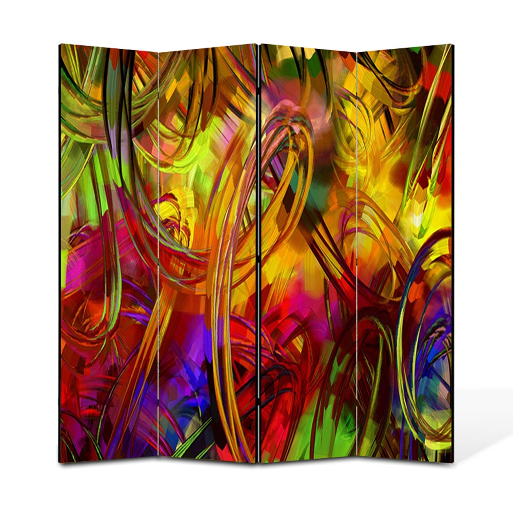 Paravan 4 piese Premium Heartwork TrueColor Colorat, Panza pe cadru de lemn, Decoratiuni Moderne pentru Casa, 4 x 45 x 180 cm, 180 x 180 cm