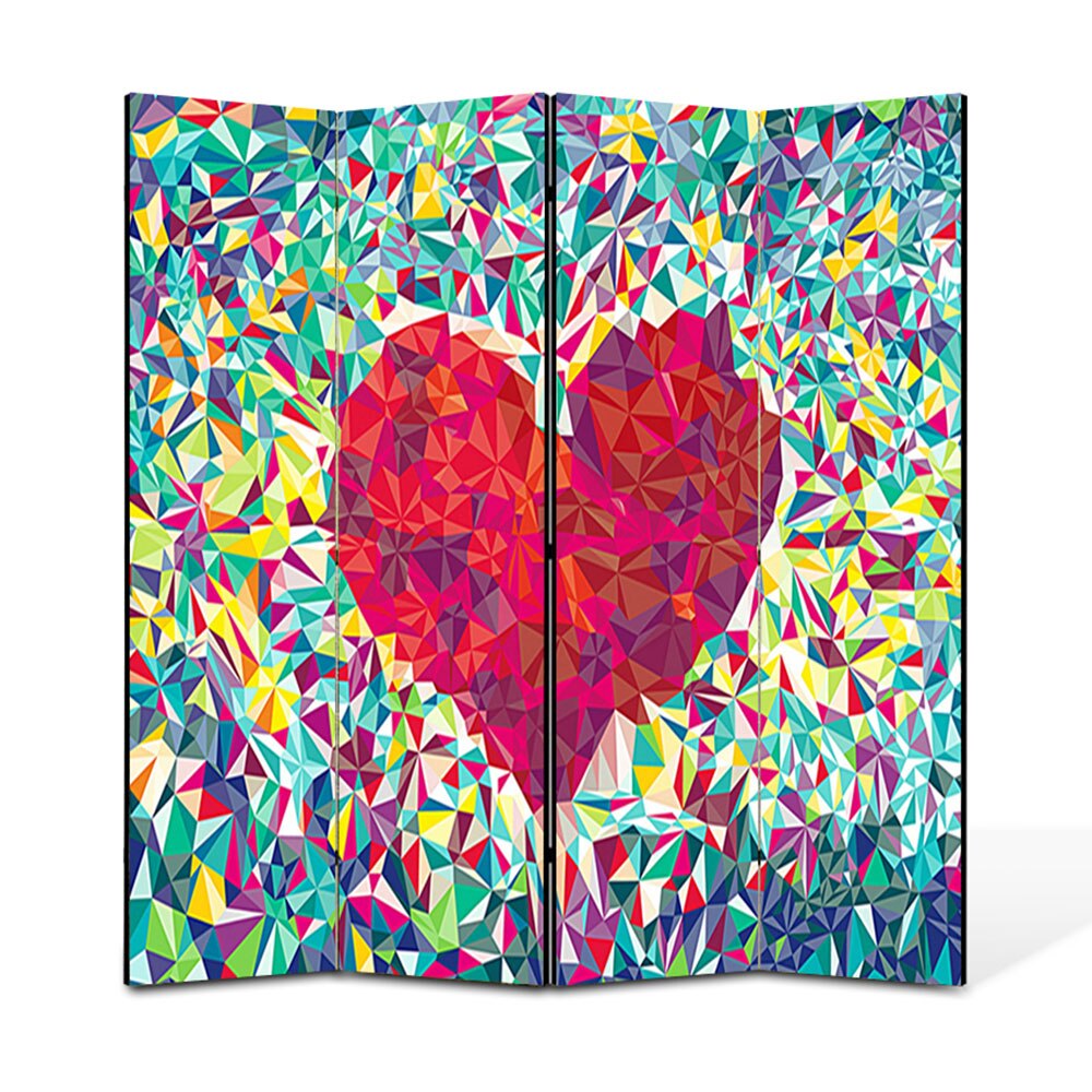 Paravan 4 piese Premium Heartwork TrueColor Inima, Panza pe cadru de lemn, Decoratiuni Moderne pentru Casa, 4 x 35 x 150 cm, 140 x 150 cm