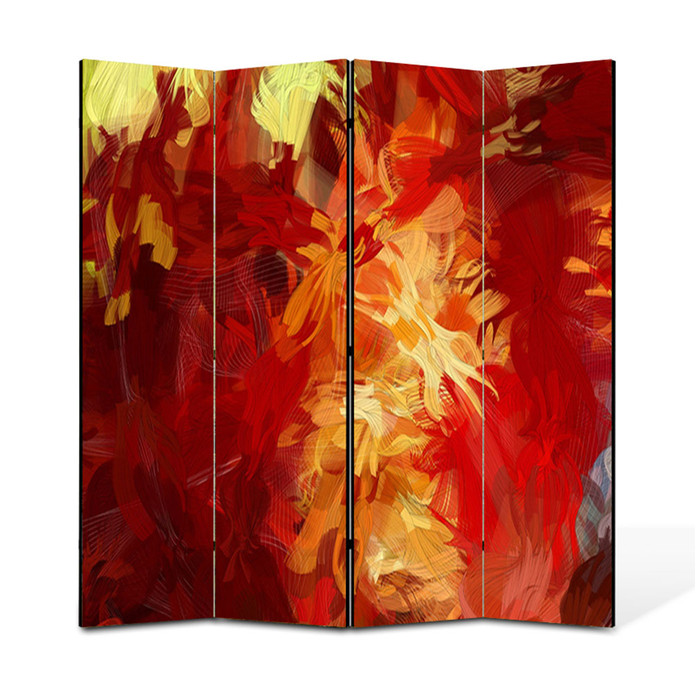 Paravan 4 piese Premium Heartwork TrueColor Culori scurse, Panza pe cadru de lemn, Decoratiuni Moderne pentru Casa, 4 x 45 x 180 cm, 180 x 180 cm