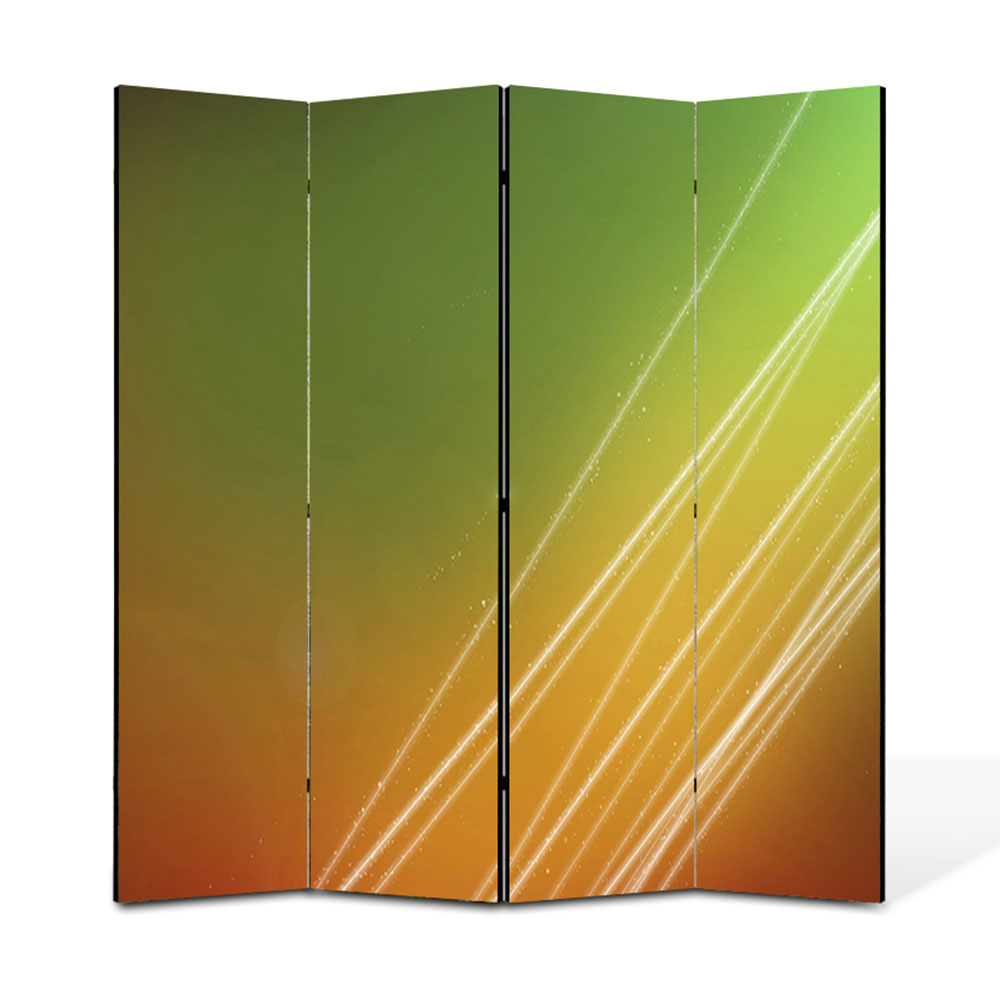 Paravan 4 piese Premium Heartwork TrueColor Raze fine, Panza pe cadru de lemn, Decoratiuni Moderne pentru Casa, 4 x 45 x 180 cm, 180 x 180 cm