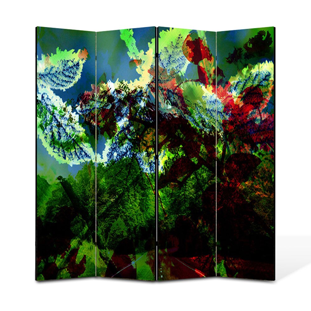 Paravan 4 piese Premium Heartwork TrueColor Scenariu de culori, Panza pe cadru de lemn, Decoratiuni Moderne pentru Casa, 4 x 45 x 180 cm, 180 x 180 cm