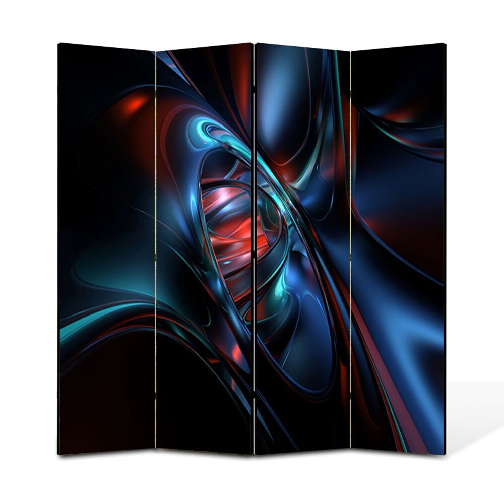 Paravan 4 piese Premium Heartwork TrueColor Nava spatiala, Panza pe cadru de lemn, Decoratiuni Moderne pentru Casa, 4 x 45 x 180 cm, 180 x 180 cm