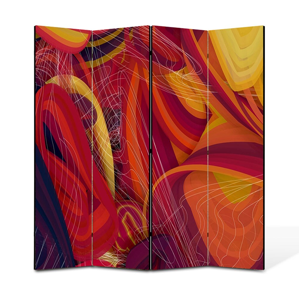 Paravan 4 piese Premium Heartwork TrueColor Spirite, Panza pe cadru de lemn, Decoratiuni Moderne pentru Casa, 4 x 45 x 180 cm, 180 x 180 cm