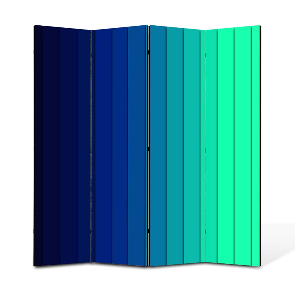 Paravan 4 piese Premium Heartwork TrueColor Dungi albastre, Panza pe cadru de lemn, Decoratiuni Moderne pentru Casa, 4 x 45 x 180 cm, 180 x 180 cm