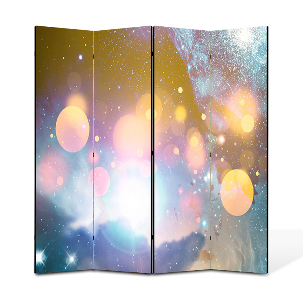 Paravan 4 piese Premium Heartwork TrueColor Energii portocalii, Panza pe cadru de lemn, Decoratiuni Moderne pentru Casa, 4 x 45 x 180 cm, 180 x 180 cm