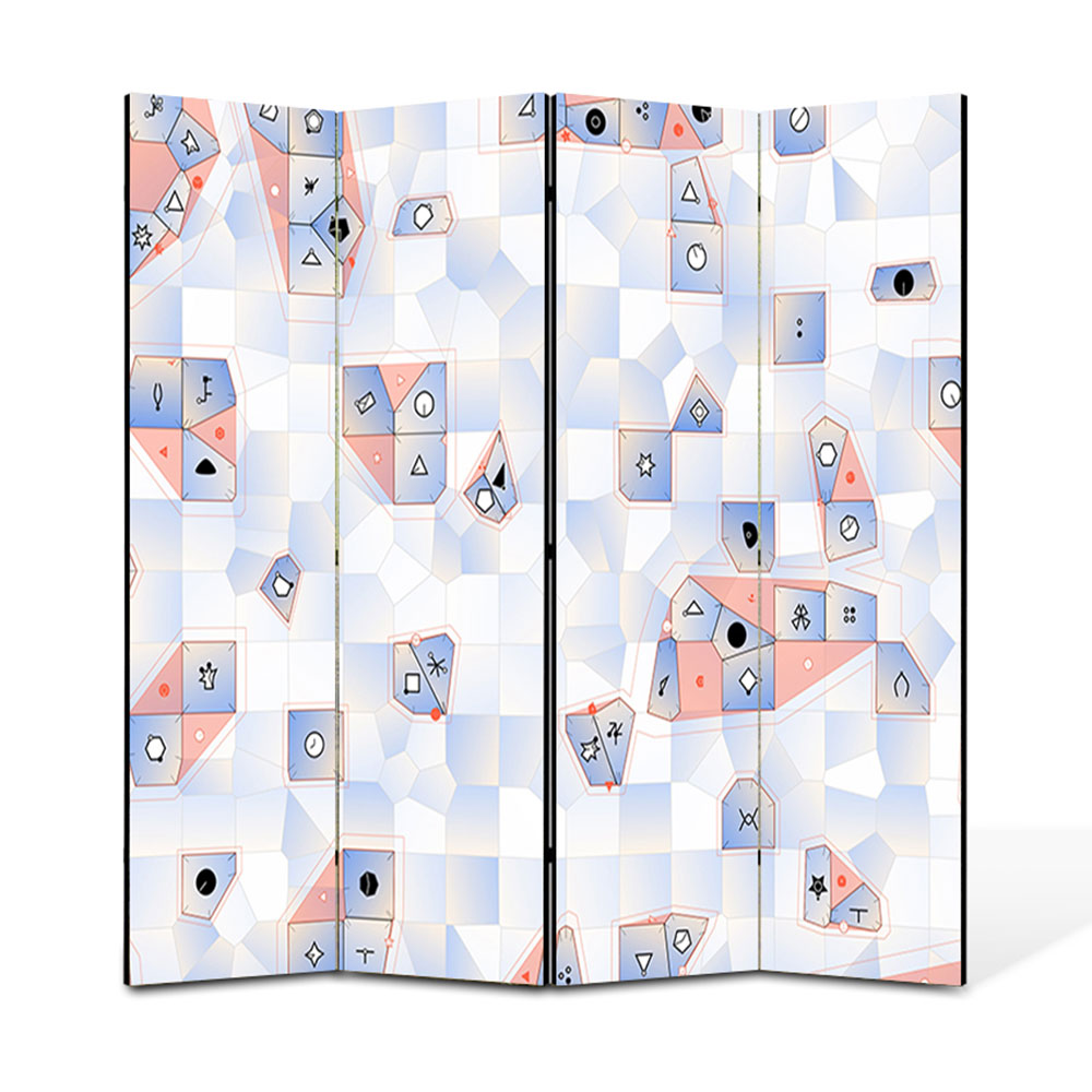 Paravan 4 piese Premium Heartwork TrueColor Joc, Panza pe cadru de lemn, Decoratiuni Moderne pentru Casa, 4 x 45 x 180 cm, 180 x 180 cm