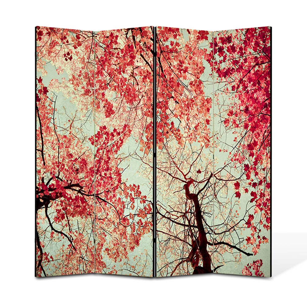 Paravan 4 piese Premium Heartwork TrueColor Toamna, Panza pe cadru de lemn, Decoratiuni Moderne pentru Casa, 4 x 45 x 180 cm, 180 x 180 cm