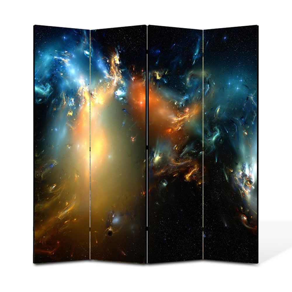 Paravan 4 piese Premium Heartwork TrueColor Distopie, Panza pe cadru de lemn, Decoratiuni Moderne pentru Casa, 4 x 45 x 180 cm, 180 x 180 cm