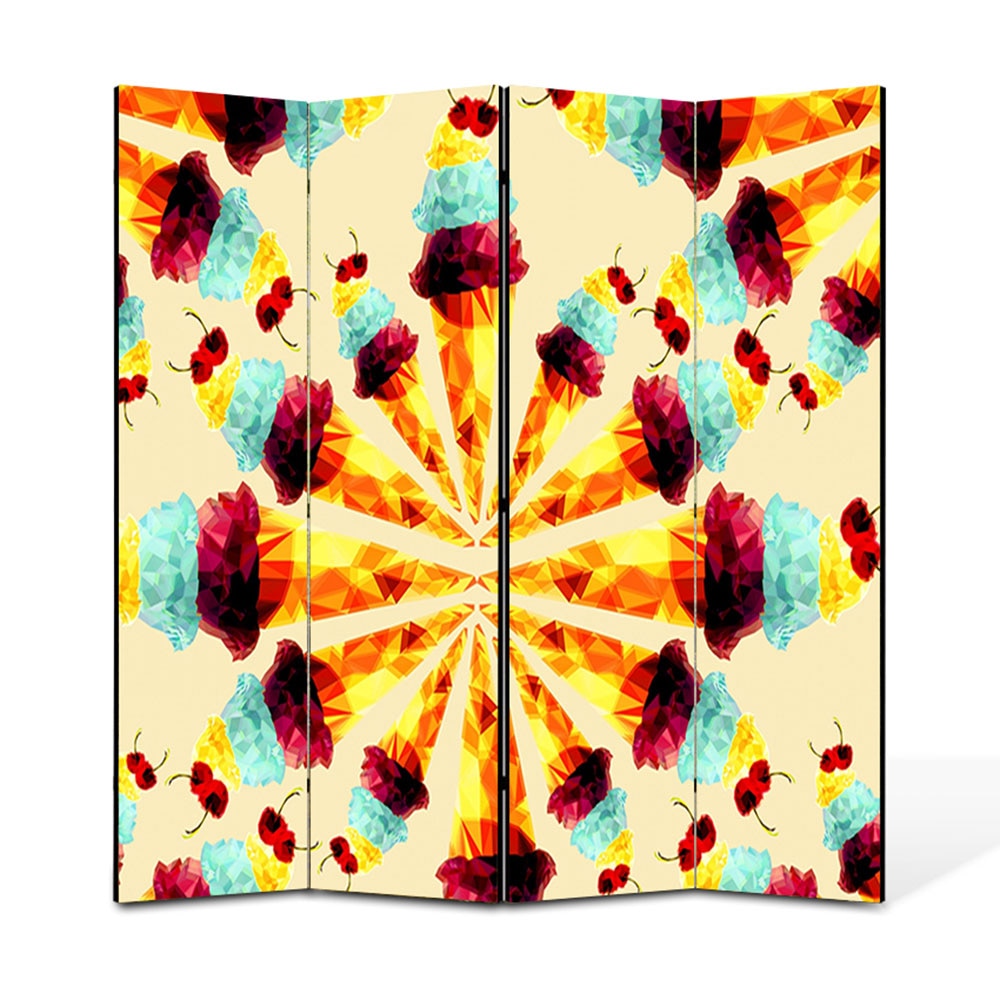 Paravan 4 piese Premium Heartwork TrueColor Supraexpus, Panza pe cadru de lemn, Decoratiuni Moderne pentru Casa, 4 x 45 x 180 cm, 180 x 180 cm