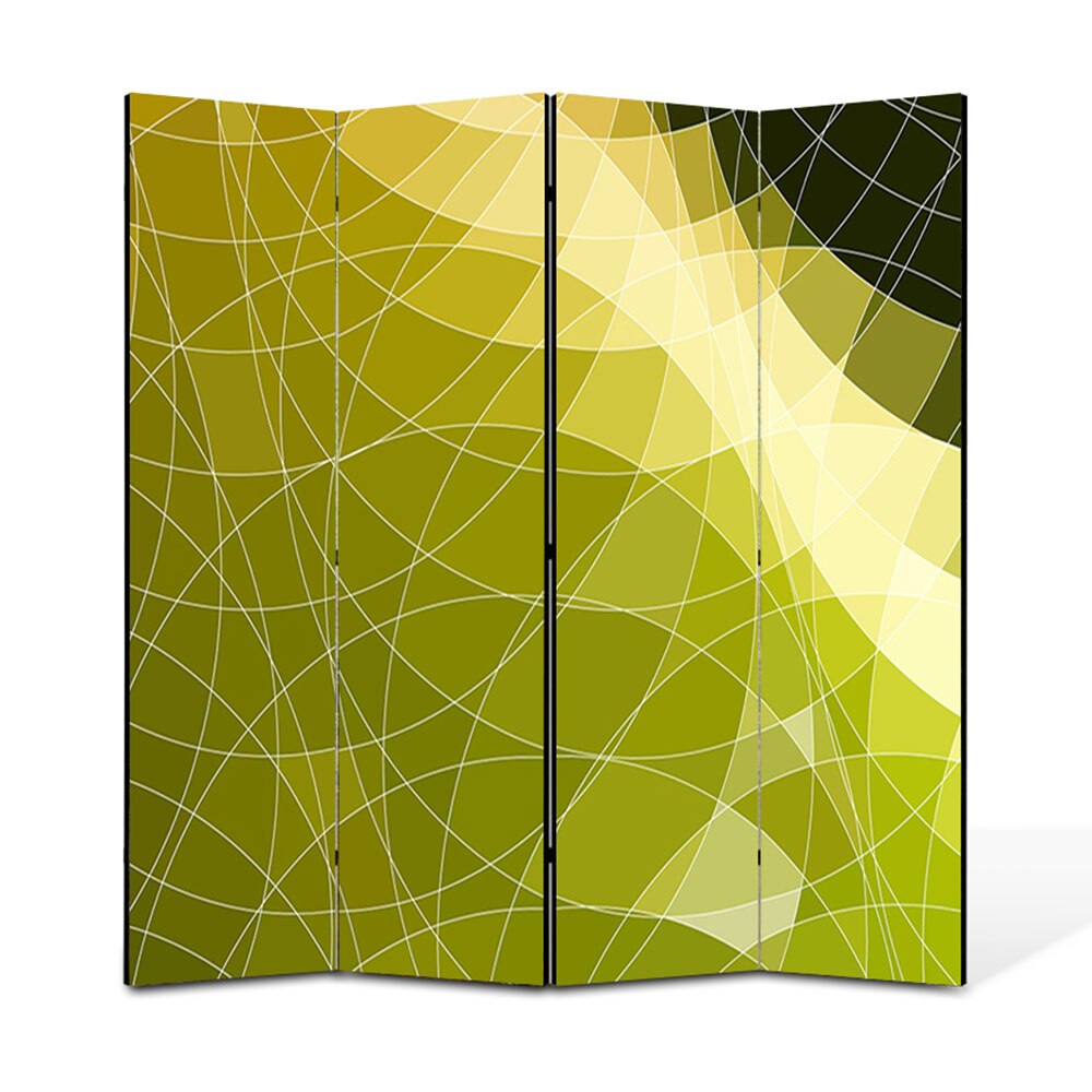 Paravan 4 piese Premium Heartwork TrueColor Origami, Panza pe cadru de lemn, Decoratiuni Moderne pentru Casa, 4 x 45 x 180 cm, 180 x 180 cm