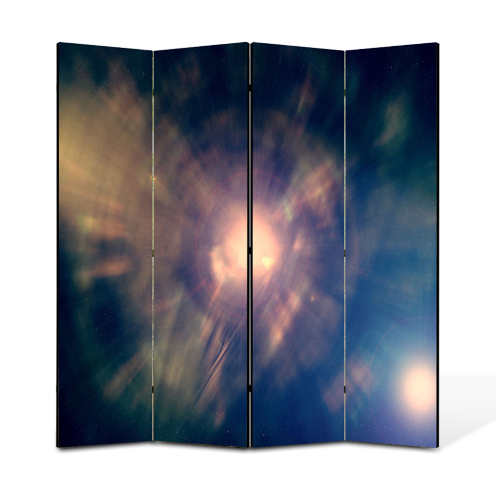 Paravan 4 piese Premium Heartwork TrueColor Centrul Universului, Panza pe cadru de lemn, Decoratiuni Moderne pentru Casa, 4 x 45 x 180 cm, 180 x 180 cm