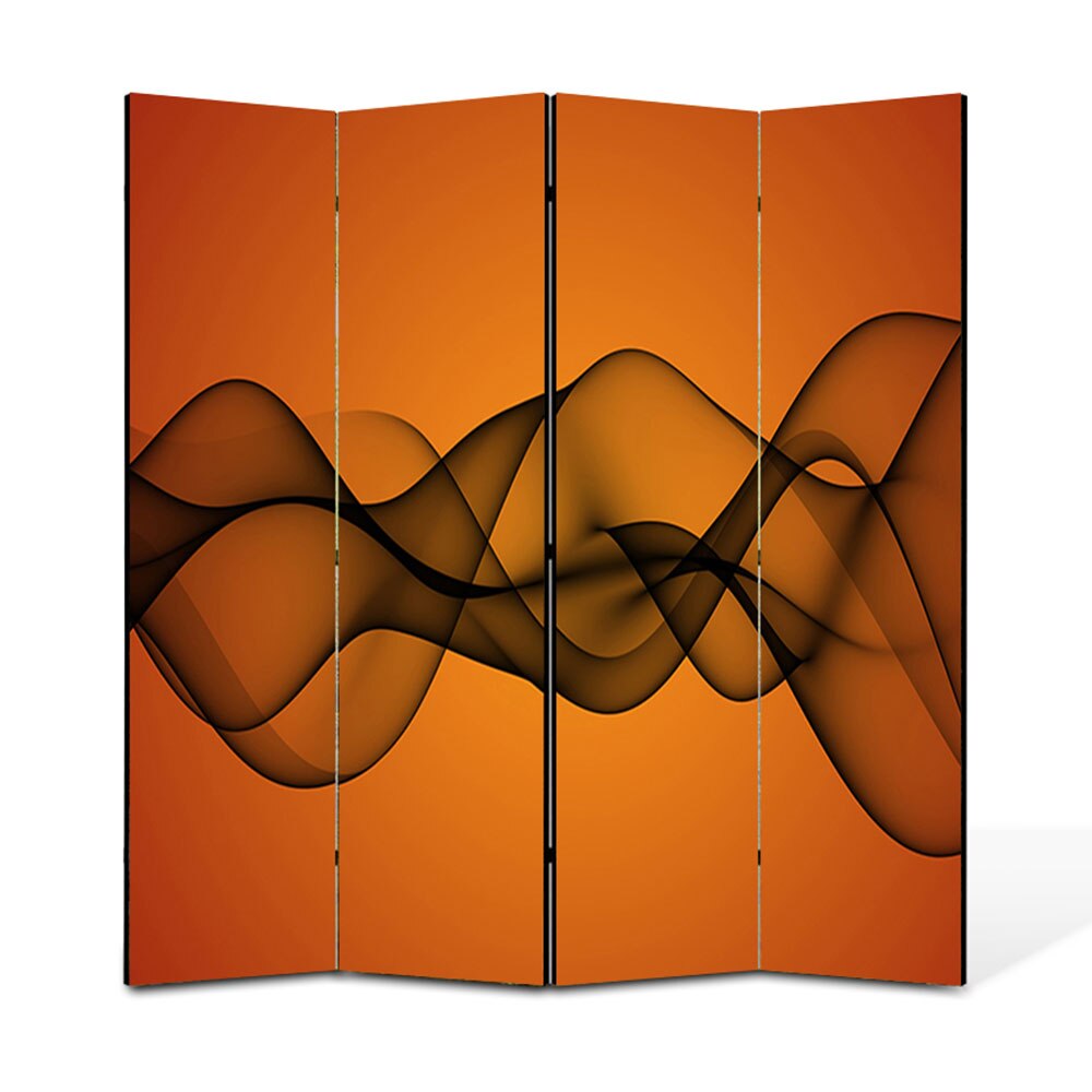 Paravan 4 piese Premium Heartwork TrueColor Unde de fum, Panza pe cadru de lemn, Decoratiuni Moderne pentru Casa, 4 x 45 x 180 cm, 180 x 180 cm