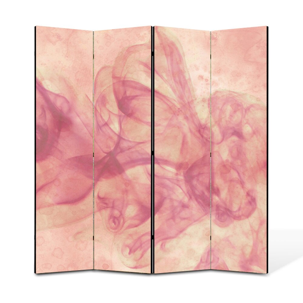 Paravan 4 piese Premium Heartwork TrueColor Fum roz, Panza pe cadru de lemn, Decoratiuni Moderne pentru Casa, 4 x 45 x 180 cm, 180 x 180 cm