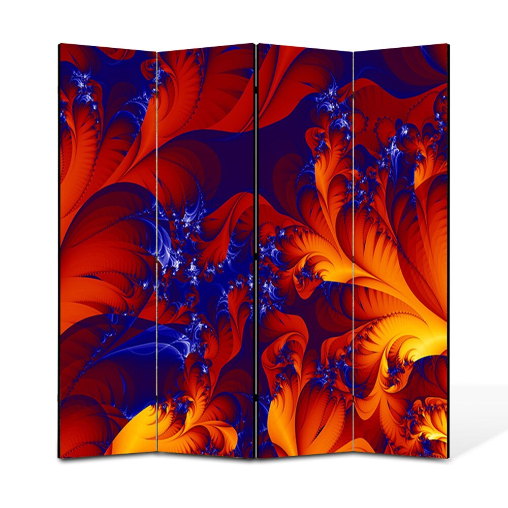 Paravan 4 piese Premium Heartwork TrueColor Petale, Panza pe cadru de lemn, Decoratiuni Moderne pentru Casa, 4 x 45 x 180 cm, 180 x 180 cm