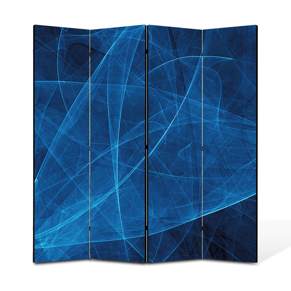 Paravan 4 piese Premium Heartwork TrueColor Asfalt albastru, Panza pe cadru de lemn, Decoratiuni Moderne pentru Casa, 4 x 45 x 180 cm, 180 x 180 cm