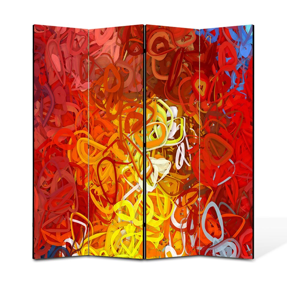 Paravan 4 piese Premium Heartwork TrueColor Ondulat, Panza pe cadru de lemn, Decoratiuni Moderne pentru Casa, 4 x 45 x 180 cm, 180 x 180 cm