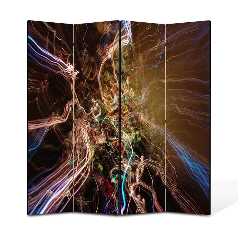 Paravan 4 piese Premium Heartwork TrueColor Spre alta galaxie, Panza pe cadru de lemn, Decoratiuni Moderne pentru Casa, 4 x 45 x 180 cm, 180 x 180 cm