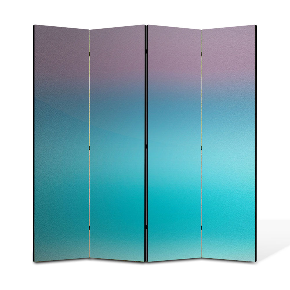Paravan 4 piese Premium Heartwork TrueColor Turcuaz, Panza pe cadru de lemn, Decoratiuni Moderne pentru Casa, 4 x 45 x 180 cm, 180 x 180 cm