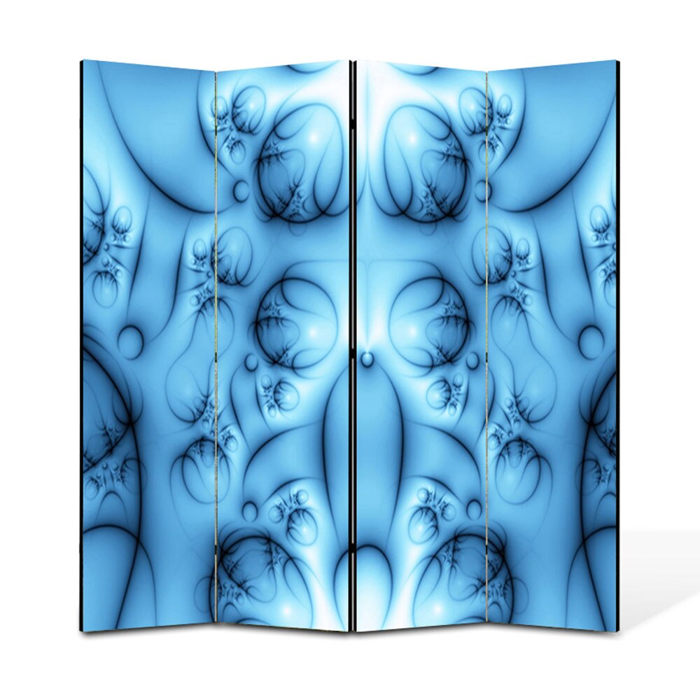 Paravan 4 piese Premium Heartwork TrueColor Colaj albastru, Panza pe cadru de lemn, Decoratiuni Moderne pentru Casa, 4 x 45 x 180 cm, 180 x 180 cm