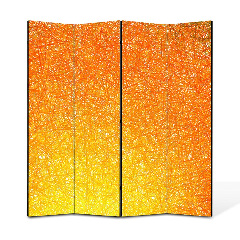 Paravan 4 piese Premium Heartwork TrueColor Orange, Panza pe cadru de lemn, Decoratiuni Moderne pentru Casa, 4 x 45 x 180 cm, 180 x 180 cm