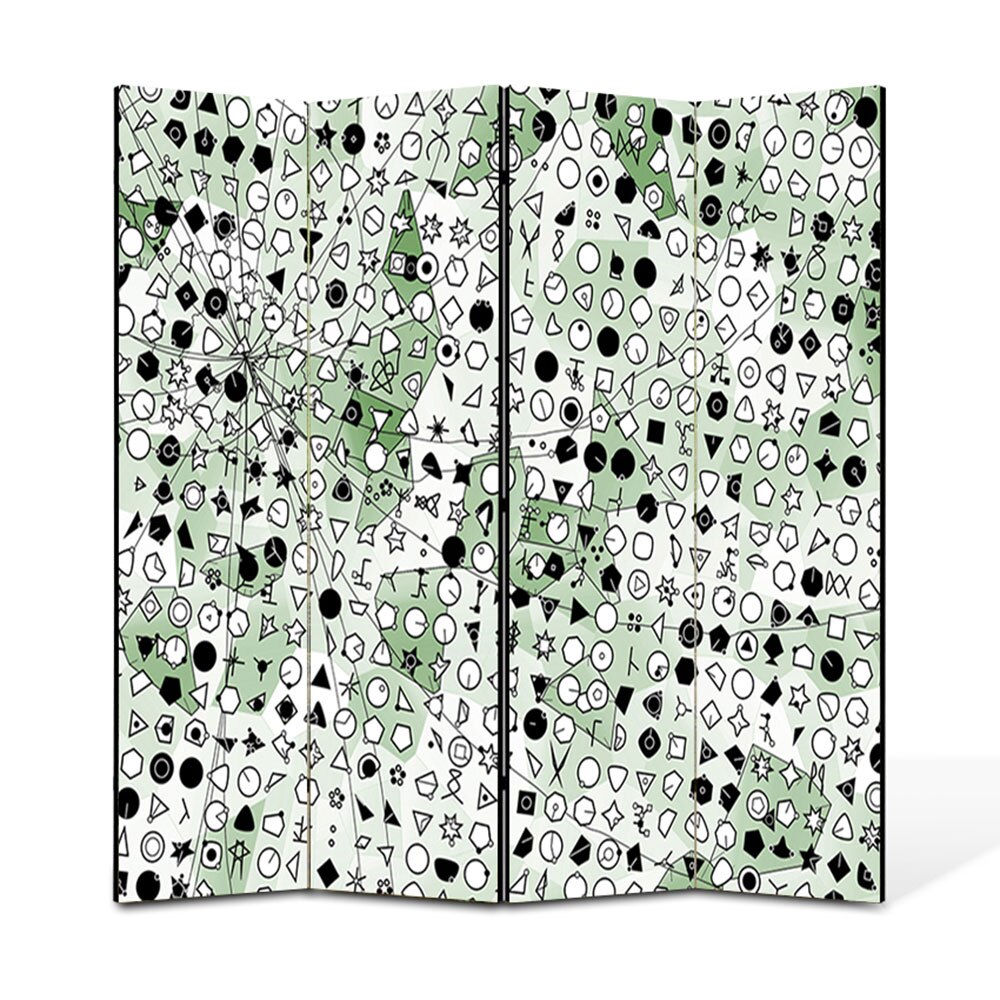 Paravan 4 piese Premium Heartwork TrueColor Forme, Panza pe cadru de lemn, Decoratiuni Moderne pentru Casa, 4 x 45 x 180 cm, 180 x 180 cm