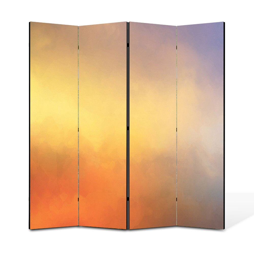 Paravan 4 piese Premium Heartwork TrueColor Apus in cer, Panza pe cadru de lemn, Decoratiuni Moderne pentru Casa, 4 x 45 x 180 cm, 180 x 180 cm