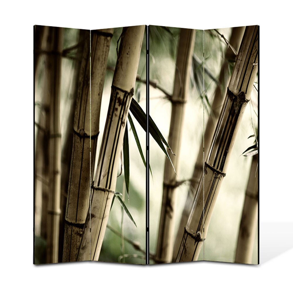 Paravan 4 piese Premium Heartwork TrueColor Bambus, Panza pe cadru de lemn, Decoratiuni Moderne pentru Casa, 4 x 45 x 180 cm, 180 x 180 cm