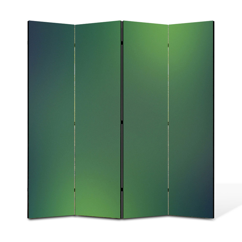 Paravan 4 piese Premium Heartwork TrueColor Lumini verzi, Panza pe cadru de lemn, Decoratiuni Moderne pentru Casa, 4 x 45 x 180 cm, 180 x 180 cm