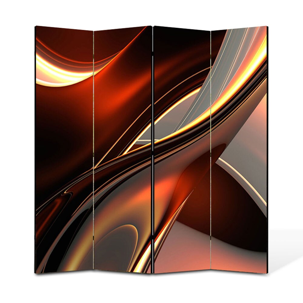 Paravan 4 piese Premium Heartwork TrueColor Inele de plastic, Panza pe cadru de lemn, Decoratiuni Moderne pentru Casa, 4 x 45 x 180 cm, 180 x 180 cm