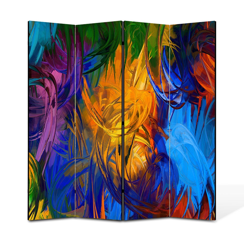 Paravan 4 piese Premium Heartwork TrueColor Fulgi, Panza pe cadru de lemn, Decoratiuni Moderne pentru Casa, 4 x 45 x 180 cm, 180 x 180 cm