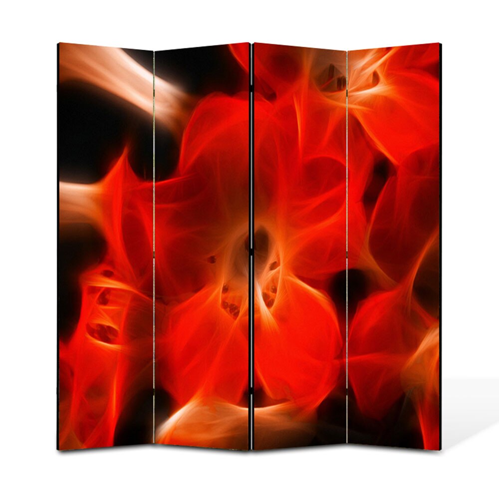 Paravan 4 piese Premium Heartwork TrueColor Floare abstracta, Panza pe cadru de lemn, Decoratiuni Moderne pentru Casa, 4 x 45 x 180 cm, 180 x 180 cm