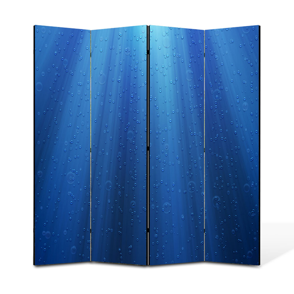 Paravan 4 piese Premium Heartwork TrueColor Raze de lumina sub apa, Panza pe cadru de lemn, Decoratiuni Moderne pentru Casa, 4 x 45 x 180 cm, 180 x 180 cm