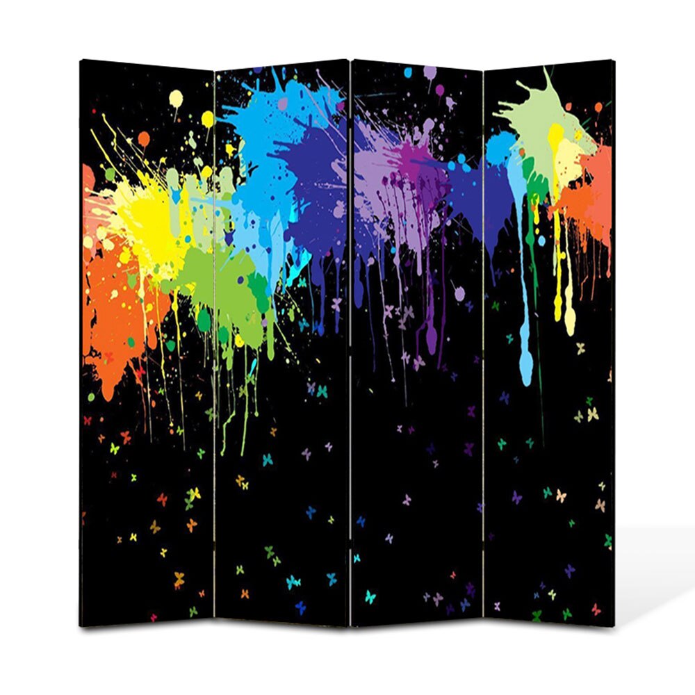 Paravan 4 piese Premium Heartwork TrueColor Pete colorate, Panza pe cadru de lemn, Decoratiuni Moderne pentru Casa, 4 x 45 x 180 cm, 180 x 180 cm