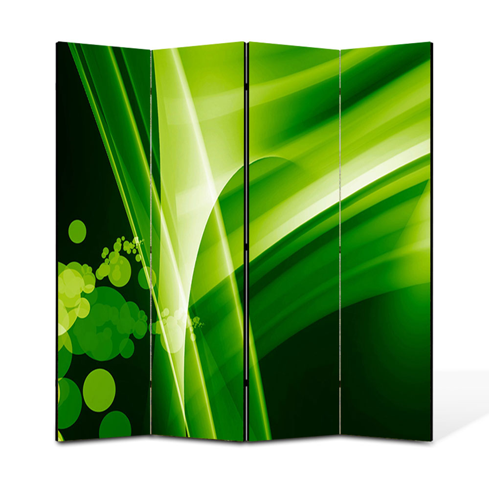 Paravan 4 piese Premium Heartwork TrueColor Bule verzi, Panza pe cadru de lemn, Decoratiuni Moderne pentru Casa, 4 x 45 x 180 cm, 180 x 180 cm