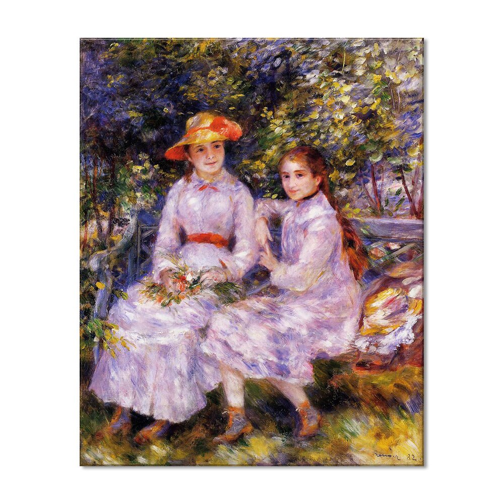 Tablou Canvas Premium Arta Clasica Heartwork, Reproducere, Pierre-Auguste Renoir, The daughters of Paul Durand-Ruel Marie-Theresa and Jeanne 1882, 100 cm x 80 cm