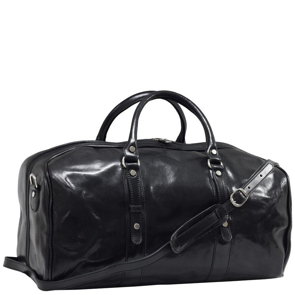 Geanta de voiaj din piele naturala vachetta, 4514 negru