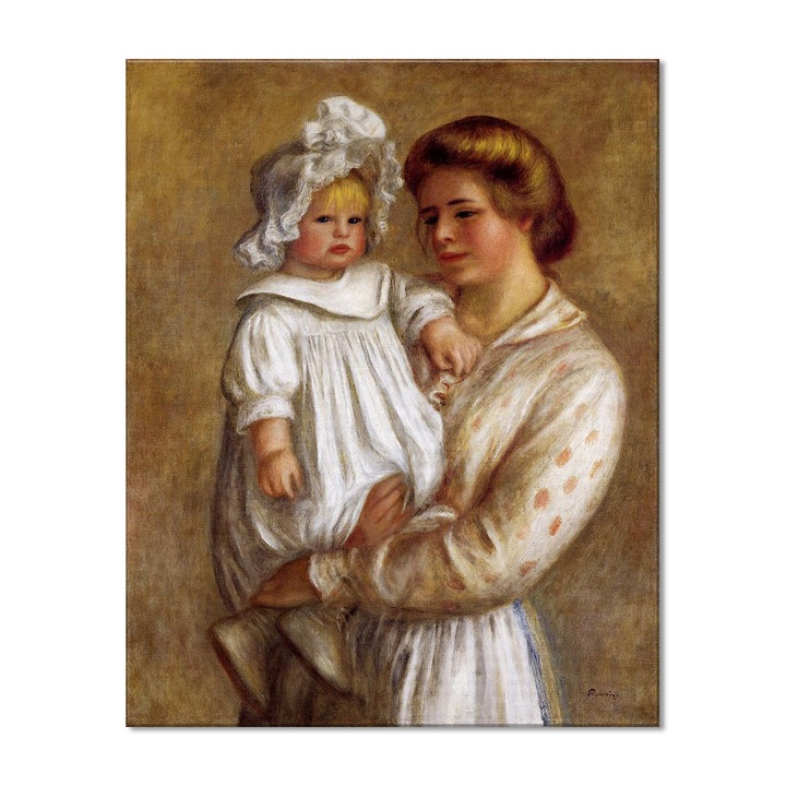 Tablou Canvas Premium Arta Clasica Heartwork, Reproducere, Pierre-Auguste Renoir, Claude and Renee 1903, 80 cm x 64 cm