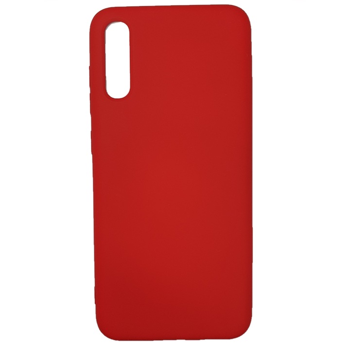 Мек на допир силиконов калъф, съвместим със Samsung Galaxy A50, червен
