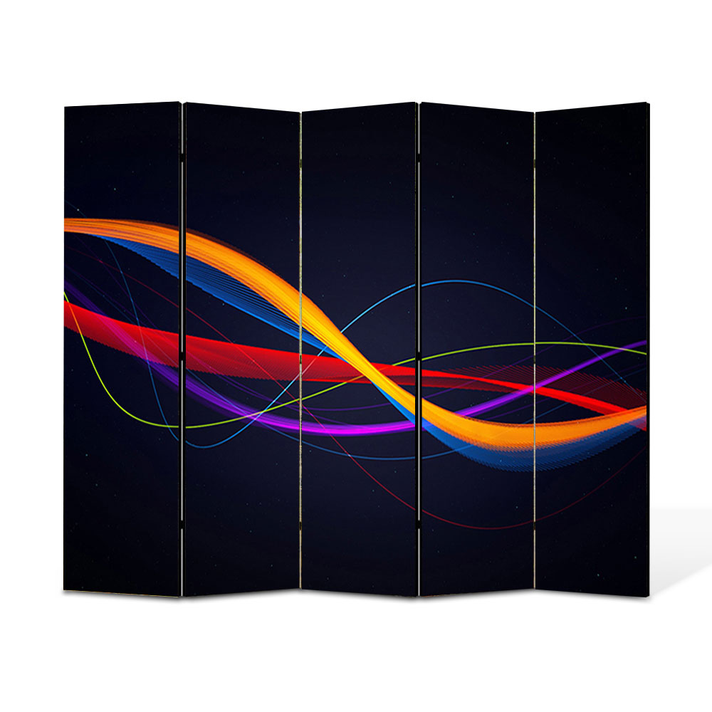 Paravan 5 piese Premium Heartwork TrueColor Spirala ADN, Panza pe cadru de lemn, Decoratiuni Moderne pentru Casa, 5 x 45 x 150 cm, 225 x 150 cm