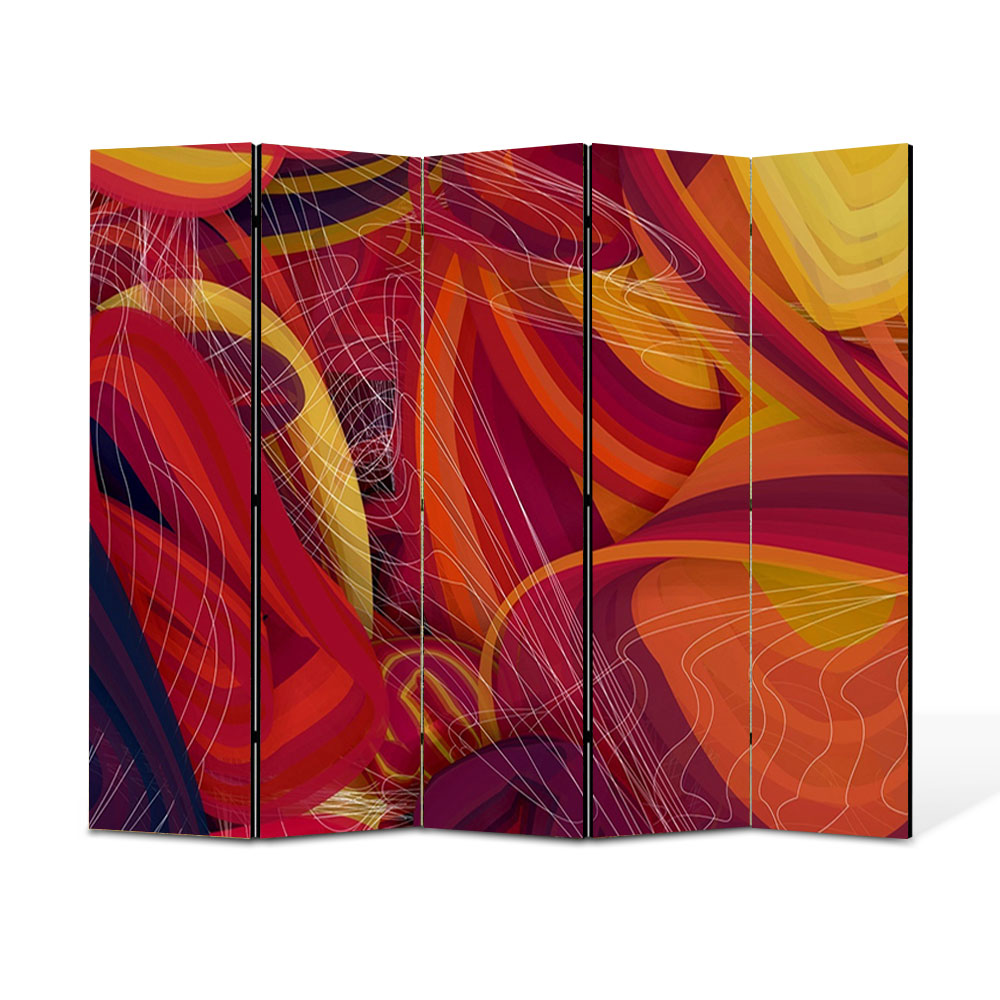 Paravan 5 piese Premium Heartwork TrueColor Spirite, Panza pe cadru de lemn, Decoratiuni Moderne pentru Casa, 5 x 45 x 150 cm, 225 x 150 cm