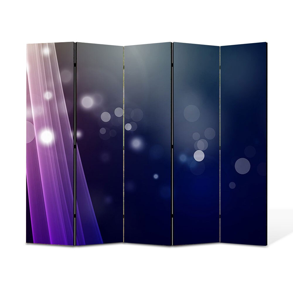 Paravan 5 piese Premium Heartwork TrueColor Fascicule de lumina, Panza pe cadru de lemn, Decoratiuni Moderne pentru Casa, 5 x 45 x 150 cm, 225 x 150 cm