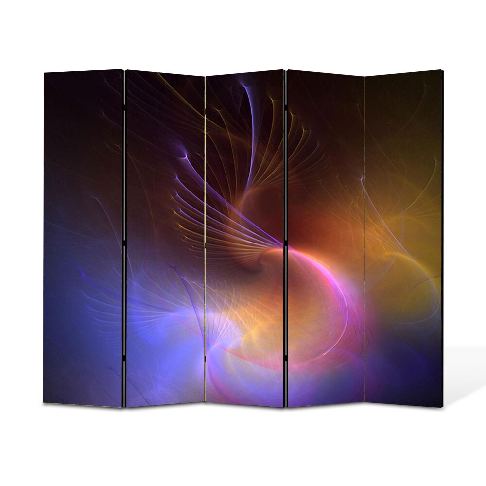 Paravan 5 piese Premium Heartwork TrueColor In spatiu, Panza pe cadru de lemn, Decoratiuni Moderne pentru Casa, 5 x 45 x 150 cm, 225 x 150 cm